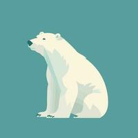 white polar bear isolated on blue background vector