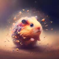 Funny hamster in the wild. Illustration for your design, Image photo