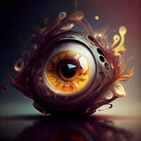 Eye in the form of an abstract image. 3d illustration., Image photo