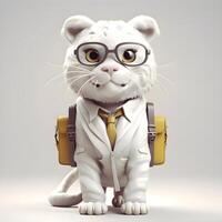 Cute monkey with glasses holding a book and a stethoscope, Image photo