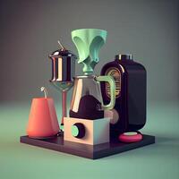 café máquina. café fabricante. 3d hacer ilustración., ai generativo imagen foto