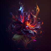 Beautiful abstract flower on a dark background. illustration for design, Image photo