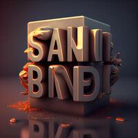 3d ilustración de un negro viernes rebaja concepto con oro texto, ai generativo imagen foto