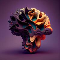 Abstract 3d rendering of human head. Futuristic design element., Image photo