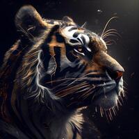 tigre dentro a água. digital pintura. 3d ilustração., ai generativo imagem  23184445 Foto de stock no Vecteezy