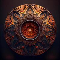 Ornament beautiful card with mandala. Geometric circle element made in vector, Ai Generative Image photo