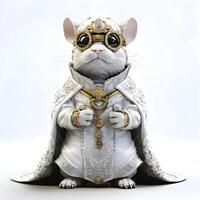 Cute little mouse in a medieval costume. 3D rendering., Ai Generative Image photo