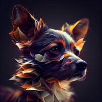 Portrait of chihuahua dog in a low poly style., Image photo