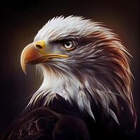 Eagle portrait on a dark background with space for your text., Image photo