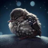 pájaro en el antecedentes de el estrellado cielo. 3d representación, ai generativo imagen foto