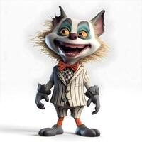 Funny cartoon character of a wolf, 3d digitally rendered illustration, Image photo