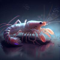 Crayfish on a dark background. 3d render illustration., Image photo