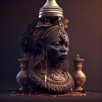 indio diosa durga. 3d representación, 3d ilustración., ai generativo imagen foto