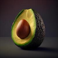 Avocado on a dark background. 3d illustration, 3d rendering, Image photo