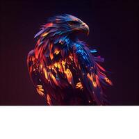 Eagle with empty space for text on a dark background. 3d rendering, Image photo