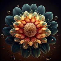 Fractal 3d flower in the form of a mandala, Image photo