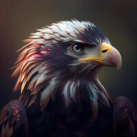 eagle portrait on a dark background. 3d render illustration., Image photo