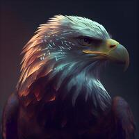 Bald Eagle on a dark background. 3d render illustration., Image photo