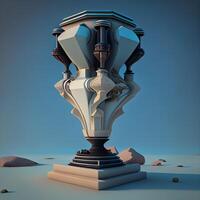 3d rendering of a vase on the ground in the desert, Image photo