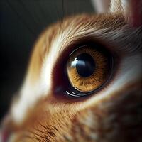 ojo de un gato de cerca. superficial profundidad de campo., ai generativo imagen foto