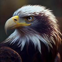 Portrait of a Bald Eagle. 3D rendering. Computer digital drawing., Image photo