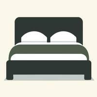 double bed with bedding and pillows vector