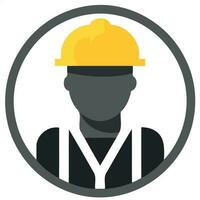 avatar constructor trabajador hombre icono vector