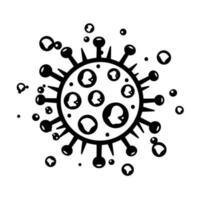 black and white covid virus vector