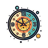 creativo vistoso reloj con blanco antecedentes vector