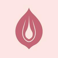 hembra vulva icono logo para ginecológico salud tema vector