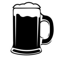 black and white beer mug vector