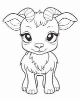 Ram coloring page vector