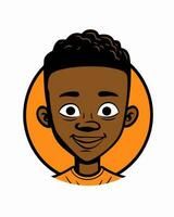african boy portrait logo vector