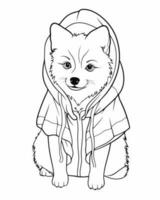 Dog in a hoodie vector