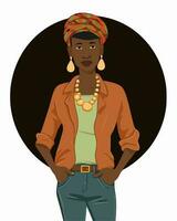 African girl with Jewelry vector