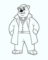 bear in a trench coat vector