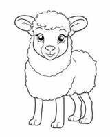 cute sheep coloring page vector