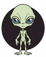 alien with space backdrop vector