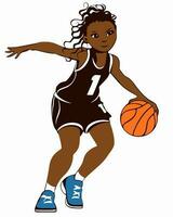 female basketball player illustration vector