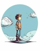 staring at the clouds vector