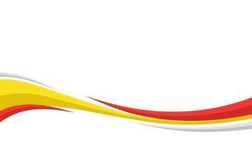 abstract red andy yellow wavy shape on blank white background vector