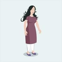 dibujos animados personaje mujer - indio mujer salwar kameez vector