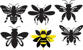 abeja silueta vector diseños