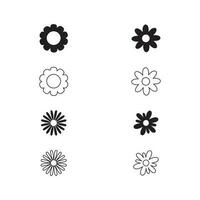 Set of floral elements. Different types of vector flower elements.