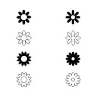 Set of floral elements. Different types of vector flower elements.