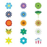 Set of floral elements. Different types of vector flower elements.