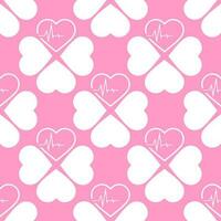 simple seamless pattern of white hearts on a pink background, texture, design photo