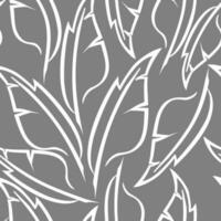 white graphic drawing of stylized feathers on a gray background, texture, design photo