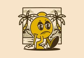 triste personaje ilustración Entre dos Coco arboles vector