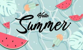 fresh beautiful water summer banner design background pattern. horizontal poster, greeting card, header for website. vector